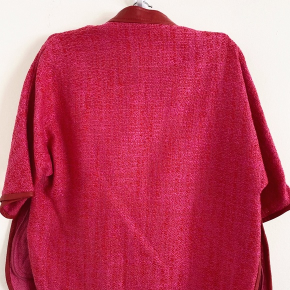 COACH leather-trimmed jacket in magenta fabric - Picture 2 of 8